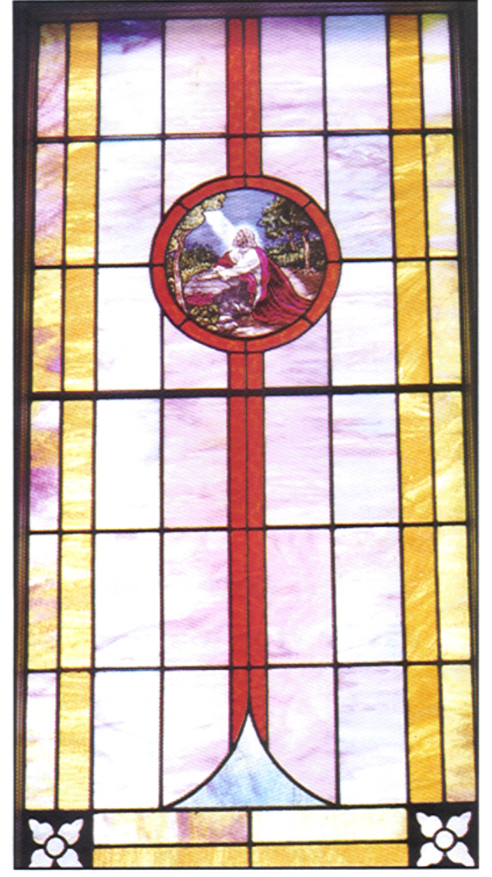 Stained glass window; Actual size=130 pixels wide